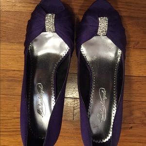 Elegant purple peeptoe heels